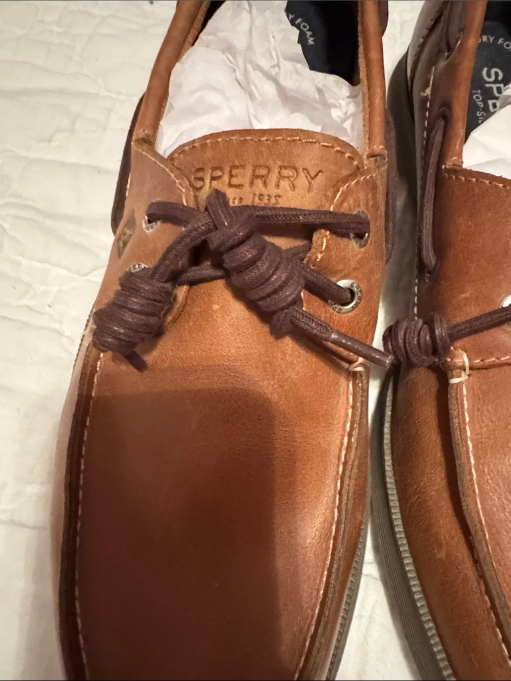 Sperry Men’s Brown Leather 2-Eye Boat Shoes